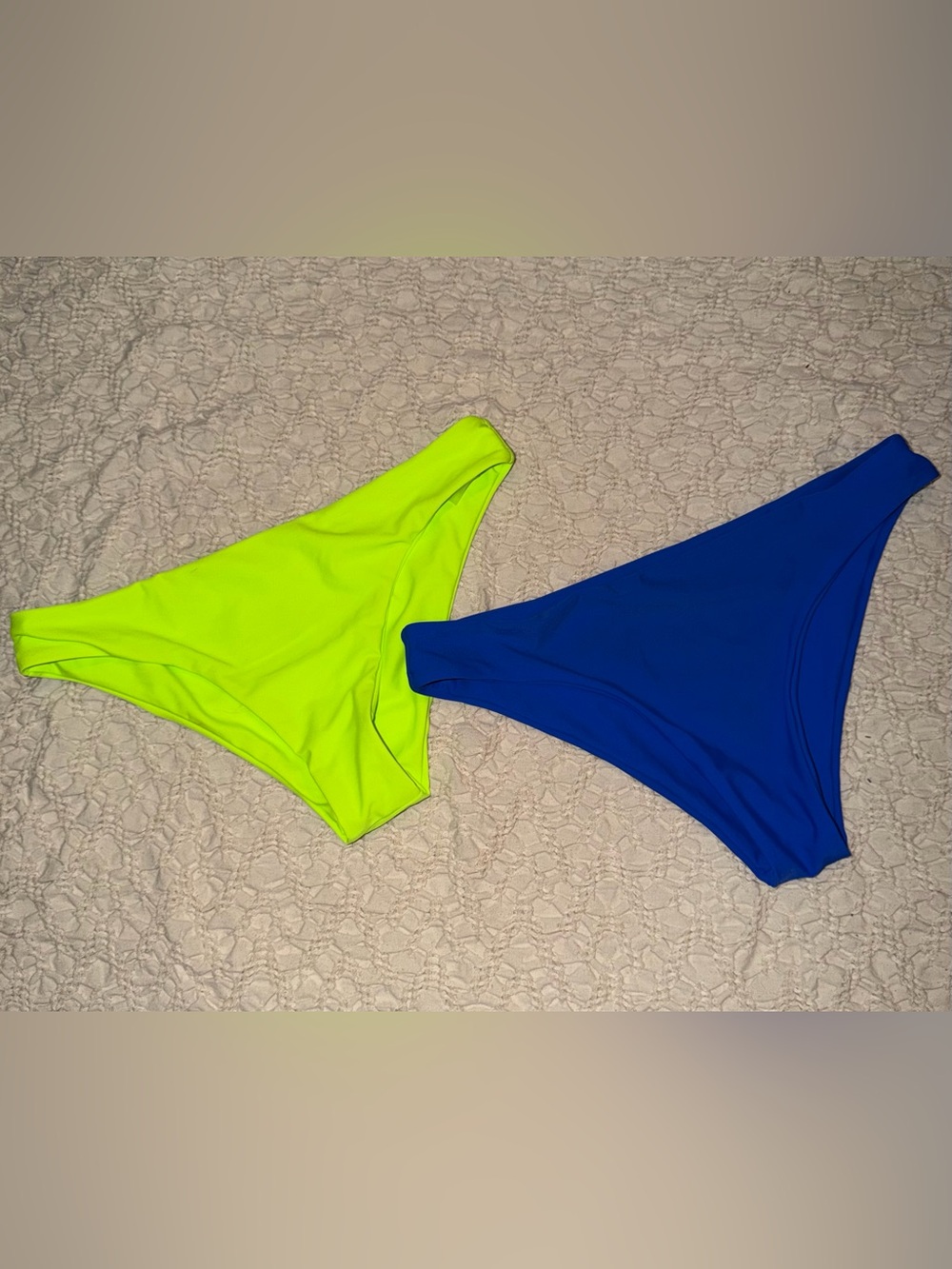 SHEIN Neon Yellow & Royal Blue Bikini Bottoms